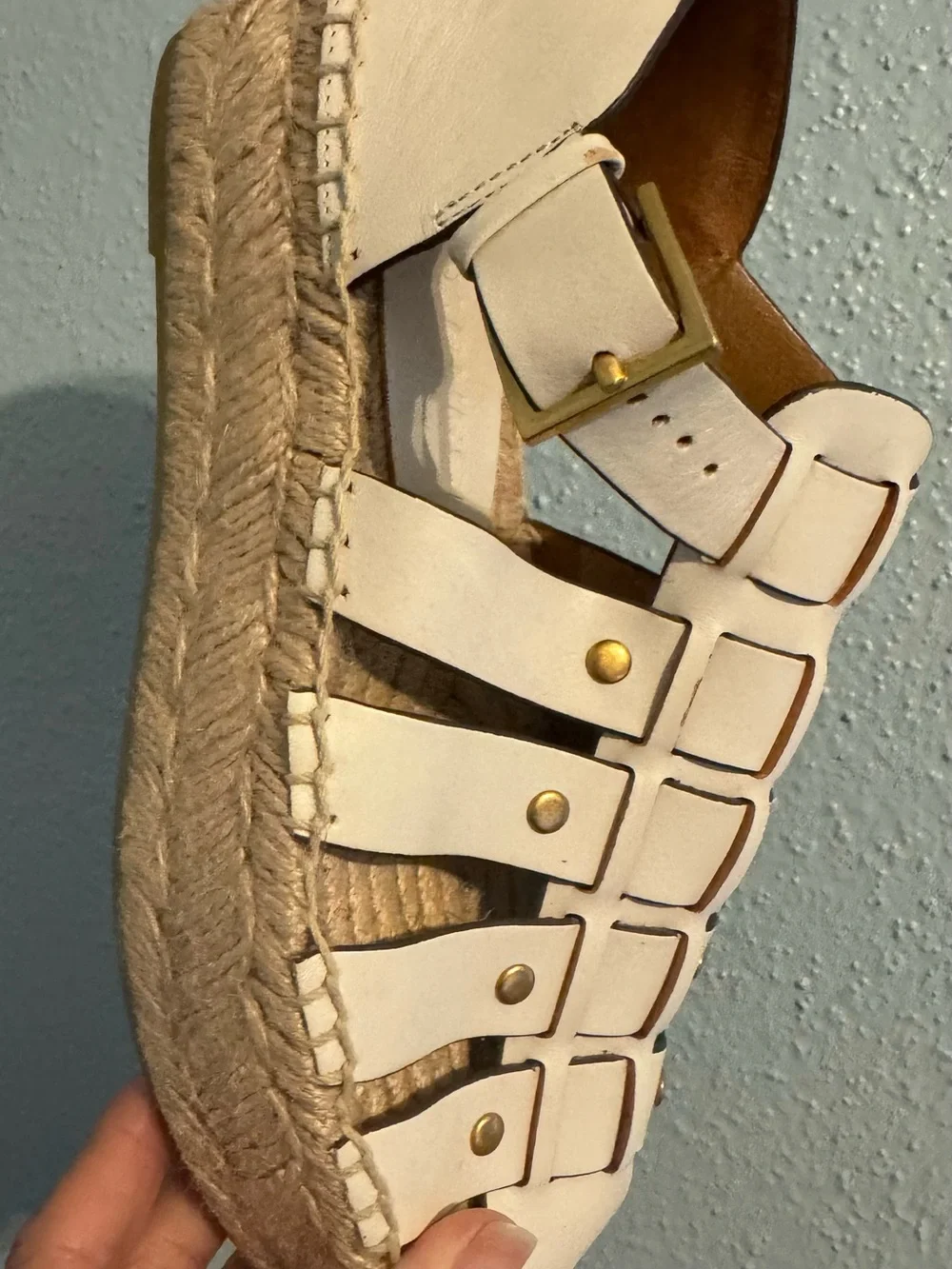 Tory Burch Leather Fisherman Espadrille Platform Sandals